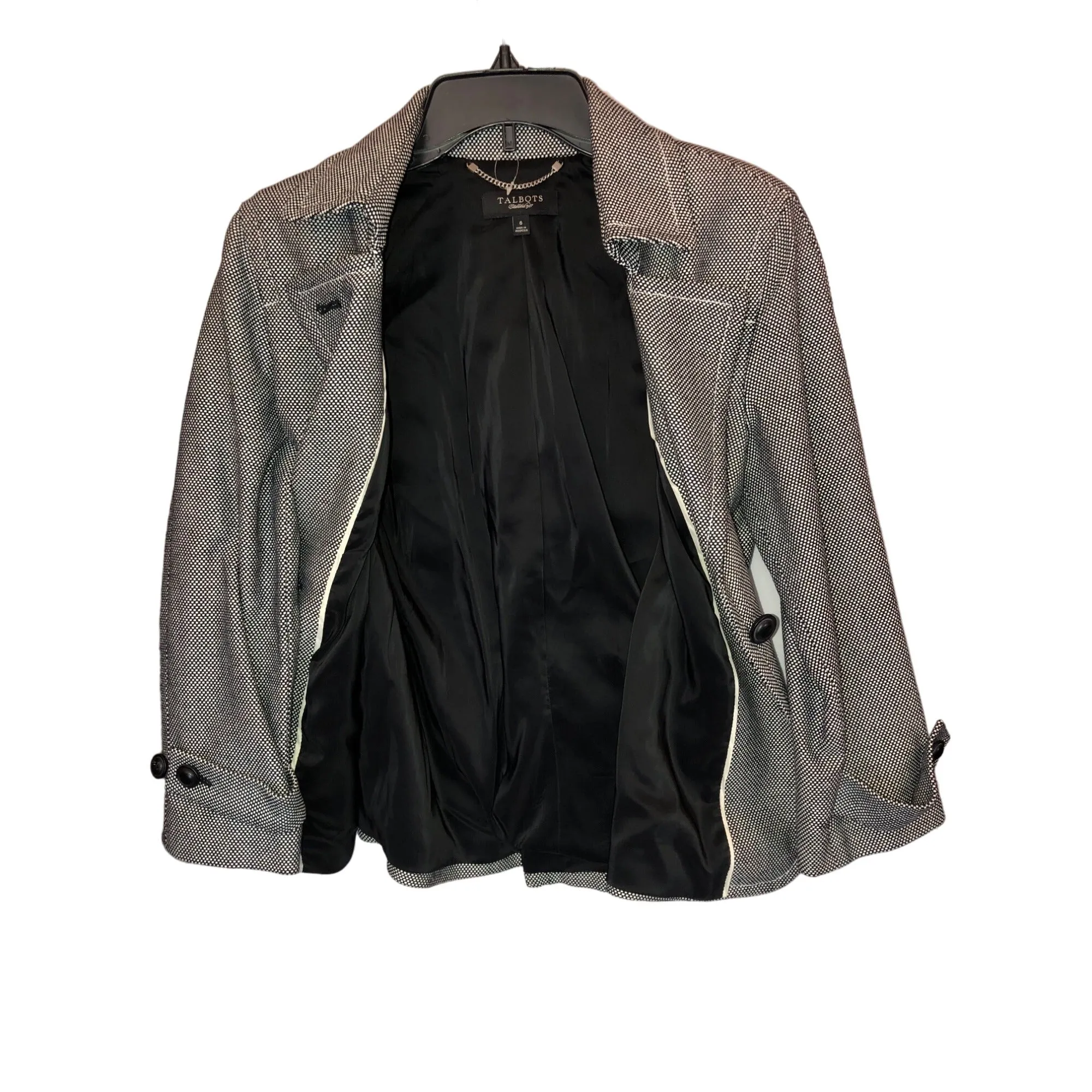 Talbots Black & White Jacket Blazer Size 6 Pre-Owned