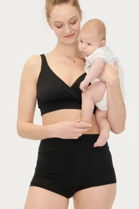 The Maternity and Postpartum Boyshort - Black