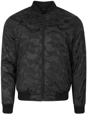 Valence Camo Jacquard Bomber Jacket In Black - Dissident