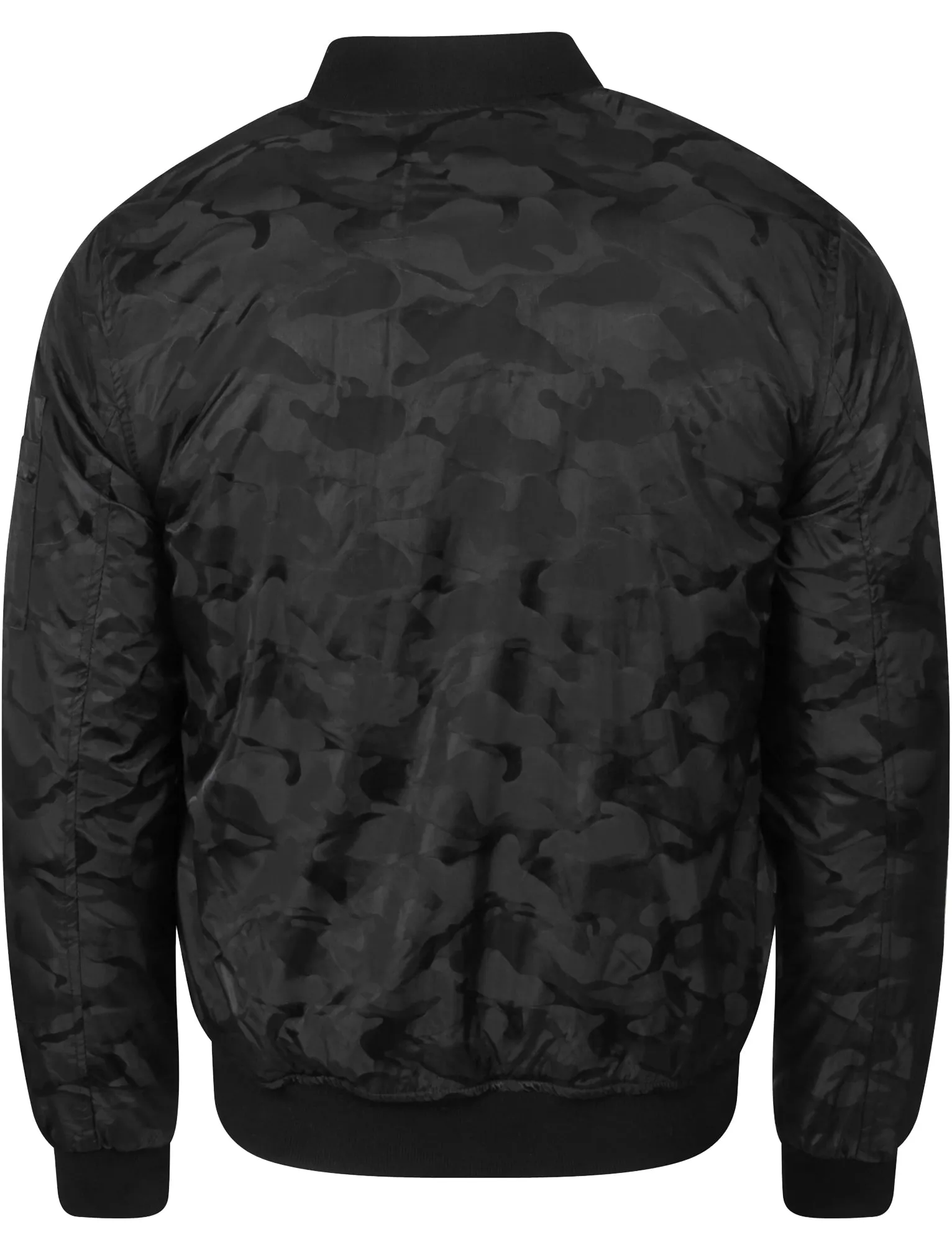Valence Camo Jacquard Bomber Jacket In Black - Dissident