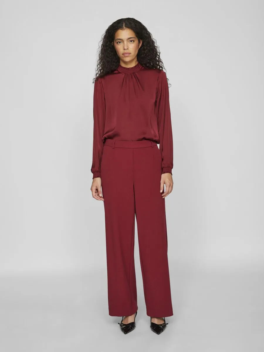 Vera Wide Leg Pants (Cabernet)