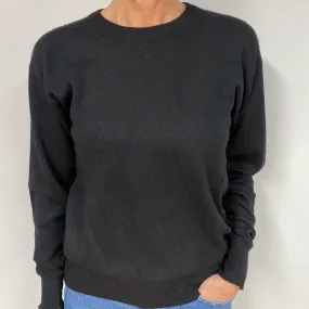 Vintage Black Cashmere Crew Neck Jumper Medium