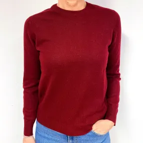 Vintage Burgundy Red Cashmere Crew Neck Jumper Medium