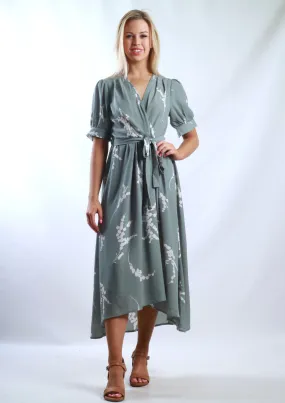 YW2156-3SS Blossom Print Wrap Dress  (Pack)